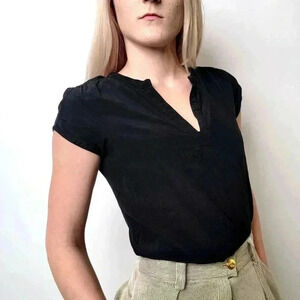 ARITZIA x BABATON Phillip Silk Sheer Tee Shirt Blouse - XS